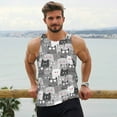 thumbnail image 6 of Gukieu Cats Group Print Men's Quick Dry Fitness Vest, Round Neck Sleeveless Fitness Bodybuilding Top-X-Large, 6 of 7