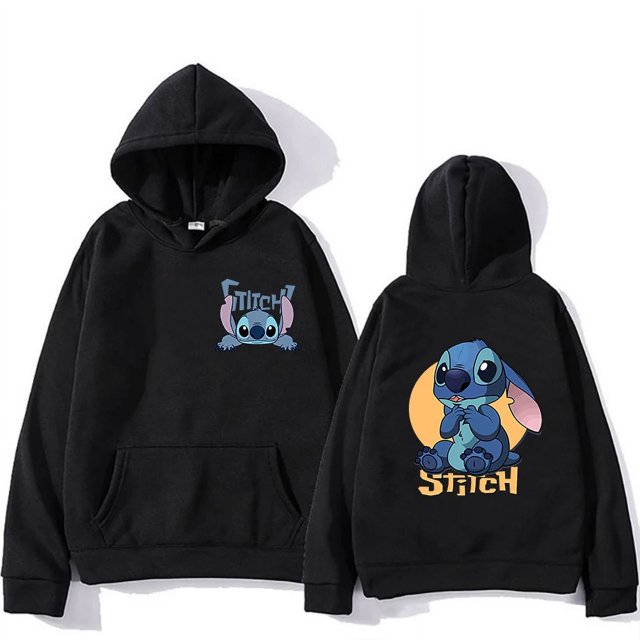 Sudadera con capucha de dibujos animados de Disney Stitch para mujer, ropa de calle de Manga, Harajuku, Anime, divertido, invierno, años 90