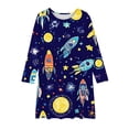 thumbnail image 4 of Odeerbi Niñas Vestido de Patinadora Floral Acampanado Vestidos de Princesa 4-14 Años Niñas Vestido de Patinadora Cuello Redondo Vestido de Manga Larga, 4 of 4
