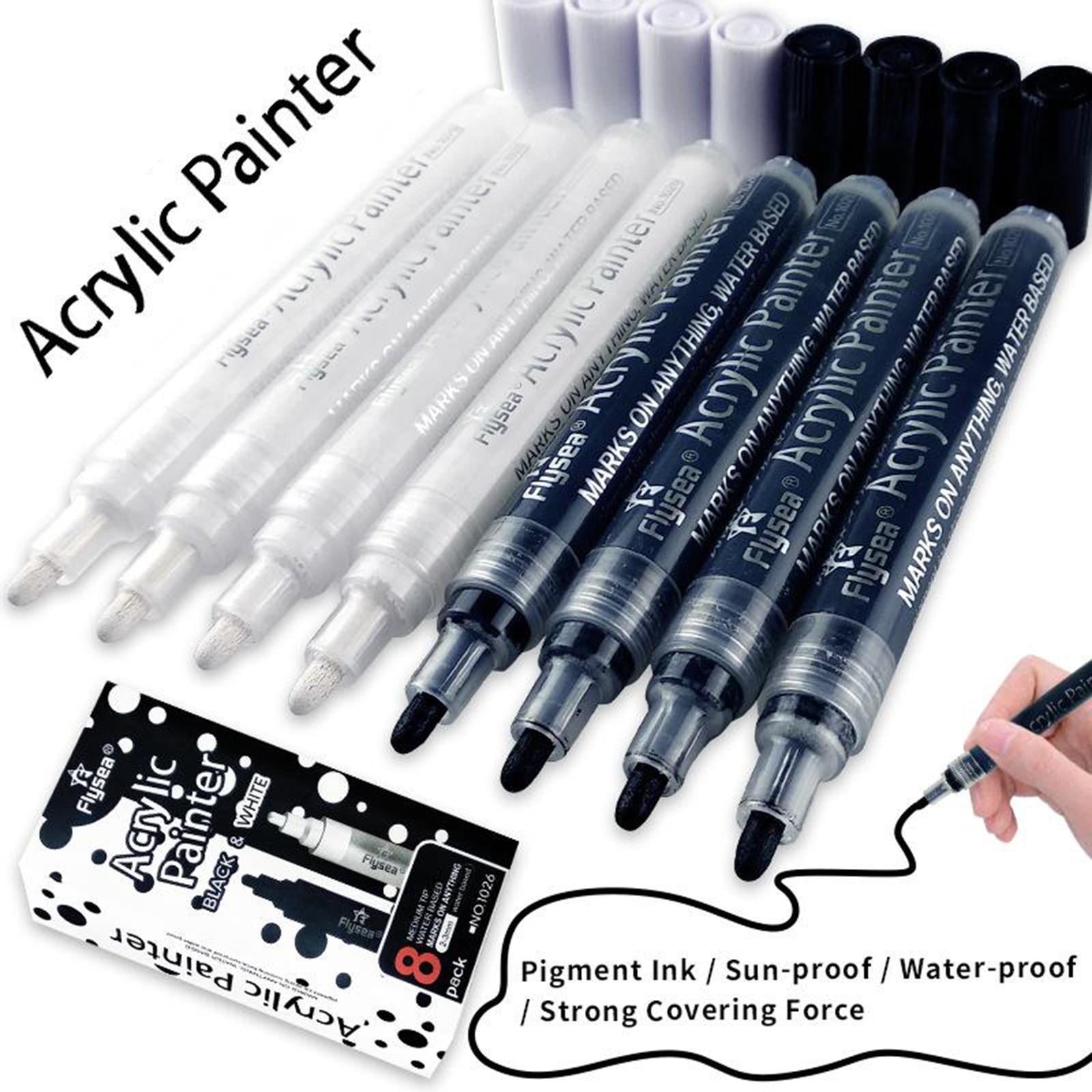 FVDPWYE 6pcs Drawing Permanent Markers Pen for Black Paper Card Making Wood Scrapbooking 8pcs