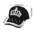 thumbnail image 2 of Qarigey Gorra deportiva simple y elegante dentro o fuera de servicio ropa informal sombrero de diamantes de imitación gorra de béisbol Sombreros negro, 2 of 6