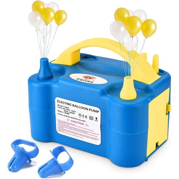 Balloon Pump Electric Portable Dual Nozzle Blower Inflation for Decoration, Party