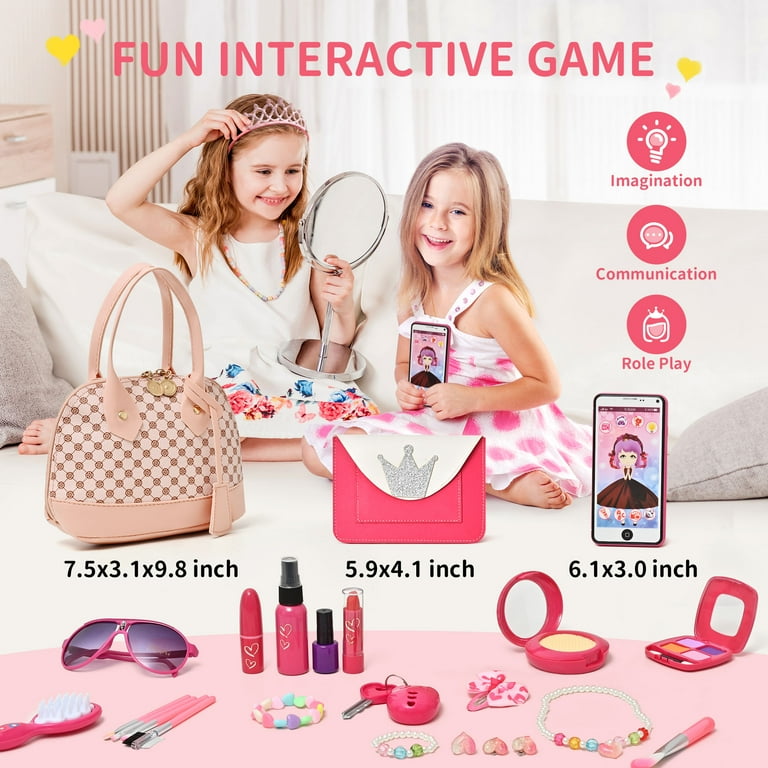 Toddler Girl Toys Little Girl Purse Toddler Purse Play Makeup Toys Gift for Girl with Purse Wallet Toy Phone Fake Makeup Set Princess Pretend Play Toys for Girls 3 12 Walmart