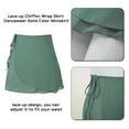 thumbnail image 6 of iEFiEL Womens Chiffon Lace-up Wrap Skirt Ballet Lyrical Dancewear Summer Solid Color Dance Training Miniskirt Green M, 6 of 7
