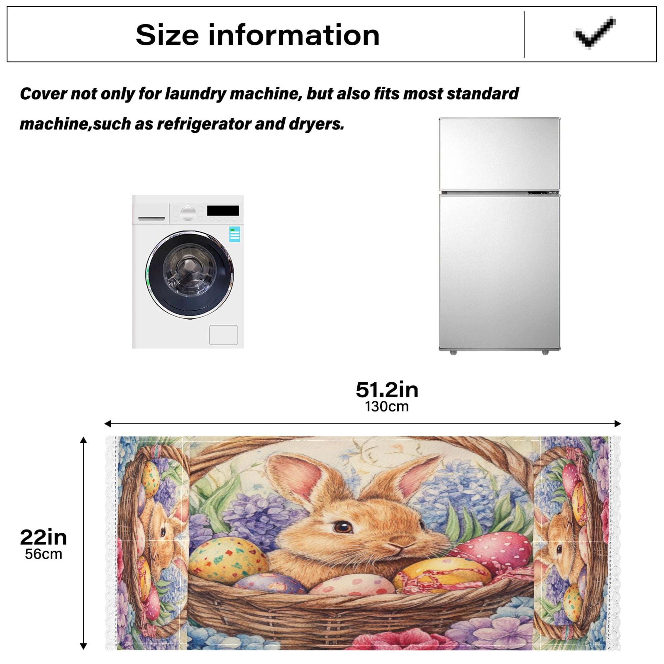 WOBOGO Easter Bunny Washing Machine Cloth Dryer Refrigerator Top Cover Protective Non-Slip Mat For Kitchen Laundry