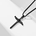 thumbnail image 5 of Silver Cross Necklace for Men, Nail Cross Pendat Necklace, Jesus Cross Pendant Christian Gifts for Father Uncle Boyfriend, 5 of 6