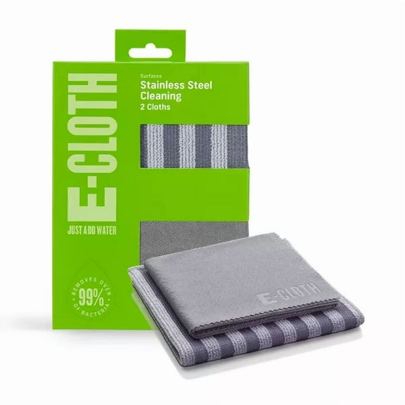 Stainless Steel Microfiber Cleaning Cloth Set - 2ct