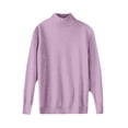 thumbnail image 5 of Satingcolo Sweaters for Women Winter Mock Turtleneck Warm Sweater Long Sleeve Dressy Casual Lightweight Pullover Shirts Tops,Purple M, 5 of 6