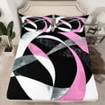 thumbnail image 2 of Erosebridal Abstract Stripes Sheet Set Twin,Geometric Circle Bedding Sets Twin Size,Black Pink Twin Sheet Sets,Super Cozy Round Room Decorative,3pcs, 2 of 7
