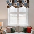 thumbnail image 2 of Blue Checkered Cabin Tie Up Valance Curtains for Windows, Kitchen Curtains Window Treatments, Farmhouse Forest Brown Buffalo Plaid Short Window Shades Valances for Bedroom Bathroom Cafe 42"x18", 2 of 8
