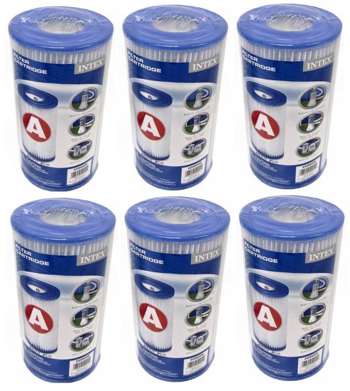 Intex 12ft x 30in Metal Frame Round Swimming Pool Set 530 GPH Pump & 6 A Filters