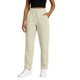 thumbnail image 3 of Women's Fleece Lined Sweatpants High Waisted Drawstring Cozy Baggy Straight Leg Pants with Pockets Khaki XL, 3 of 5