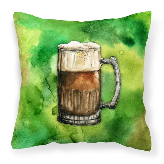 Carolines Treasures BB5761PW1414 Irish Beer Mug Fabric Decorative Pillow