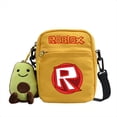 thumbnail image 3 of Roblox bolso de hombro periférico de juego, bolsa de lona oblicua de dibujos animados, bolsa cuadrada pequeña para estudiantes, regalo de cumpleaños para niñas y niños, 3 of 4