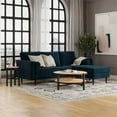 thumbnail image 5 of Pemberly Row Performance Velvet Reversible Sectional in Blue, 5 of 5