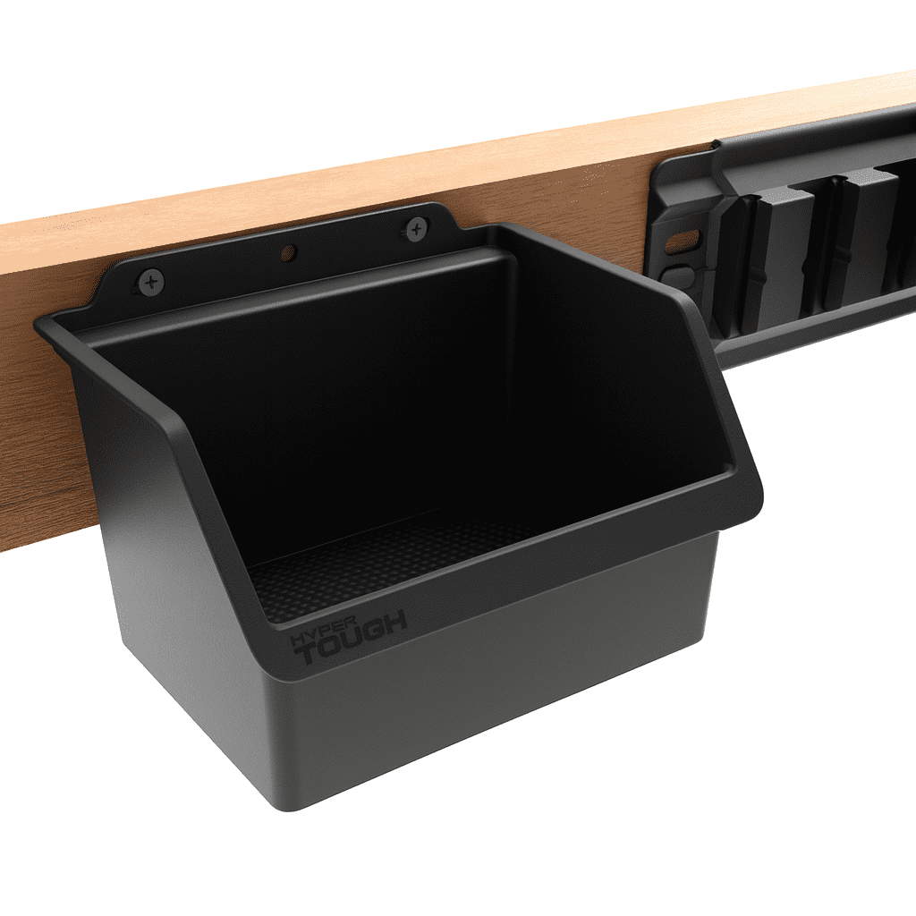 Hyper Tough Hyper Stack Large Wall-Mount Storage Bin, Black