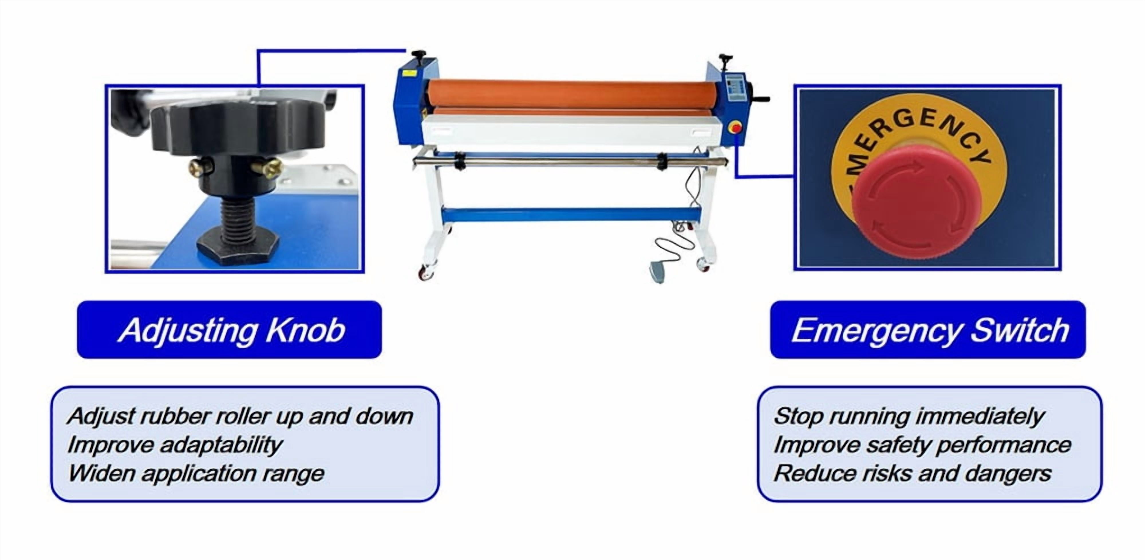 51 Inch Cold Laminating Machine Electric Manual Dual Use Single Sided Cold Roll Laminator