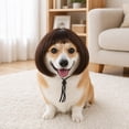 thumbnail image 3 of huayou Pet Bob Wig, Short Hair Costume Headpiece with Adjustable Tie Strap, Synthetic Hair Dress-up Accessory for Small & Medium Dogs and Cats, for Party, Cosplay & Daily Photography Use, 3 of 6