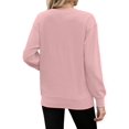 thumbnail image 4 of TARAINYA Women Long Sleeve Oversized Sweatshirt Casual Crewneck Pullover Kangaroo Pockets X Decoration, 4 of 8