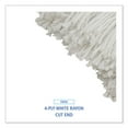 thumbnail image 5 of Cut-End Lie-Flat Wet Mop Head, Rayon, 24 oz, White, 5 of 7