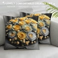 thumbnail image 3 of Leisuo Green Throw Pillow Covers Black Gray Rose Decorative Throw Pillow Covers for Living Room Bed Flower Pillow Cases Spring Summer, 3 of 5