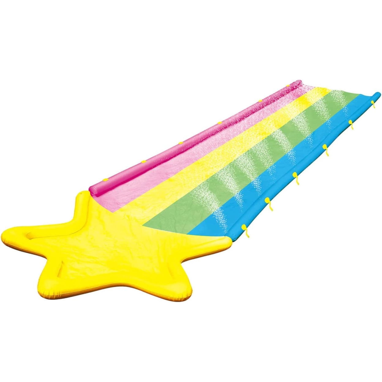 WOW Sports 40' x 8' Rainbow Star Super Slide with 2 Inflatable Sleds (21-2520-WOW)