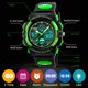 thumbnail image 5 of Reloj deportivo digital para niños, reloj impermeable para exteriores para niños y niñas, reloj electrónico analógico de cuarzo con cronómetro con alarma (verde) Feliz Sencillez, 5 of 5