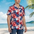 thumbnail image 3 of Pofeuu American Stars2 Print Hawaiian Shirt for Men Sleeves Casual Button Down Summer Beach Dress Shirts T-Shirts,Medium, 3 of 7