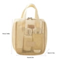 thumbnail image 3 of Tdxkok Portable Large Capacity Mesh Makeup Bag Travel Toiletry Storage Organizer Pouch Brown, 3 of 7
