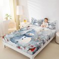 thumbnail image 4 of Homewish Kawaii Xmas Snowman Snowflake 4 Pieces Queen Sheet Sets for Kids Children Teens,Red Sparrows Ultra Soft Flat Sheet,Merry Christmas Queen Fitted Sheet,Lightweight Room Decor, 4 of 7