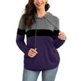 thumbnail image 6 of Anbech Color Contrast Womens Hoodie Tops Stitching Causal Sweatshirt Long Sleeve Drawstring Hooded, 6 of 9