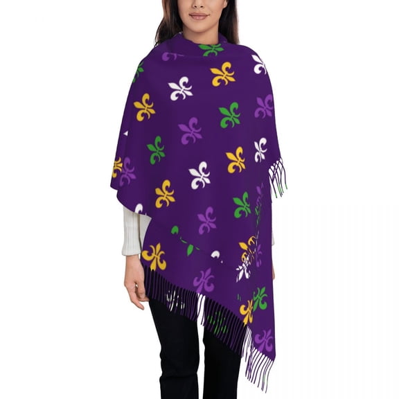 Mardi Gras Women's Tassel Shawl Scarf Fashion Scarf
