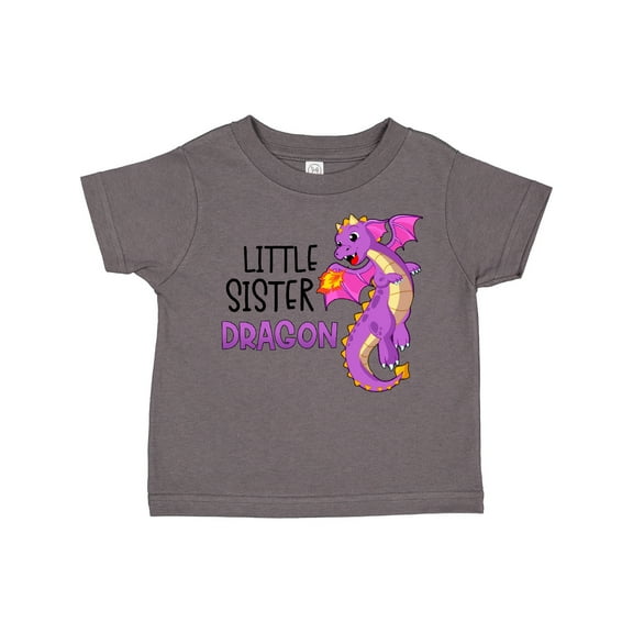 Inktastic Little Sister Cute Purple Dragon Girls Toddler T-Shirt