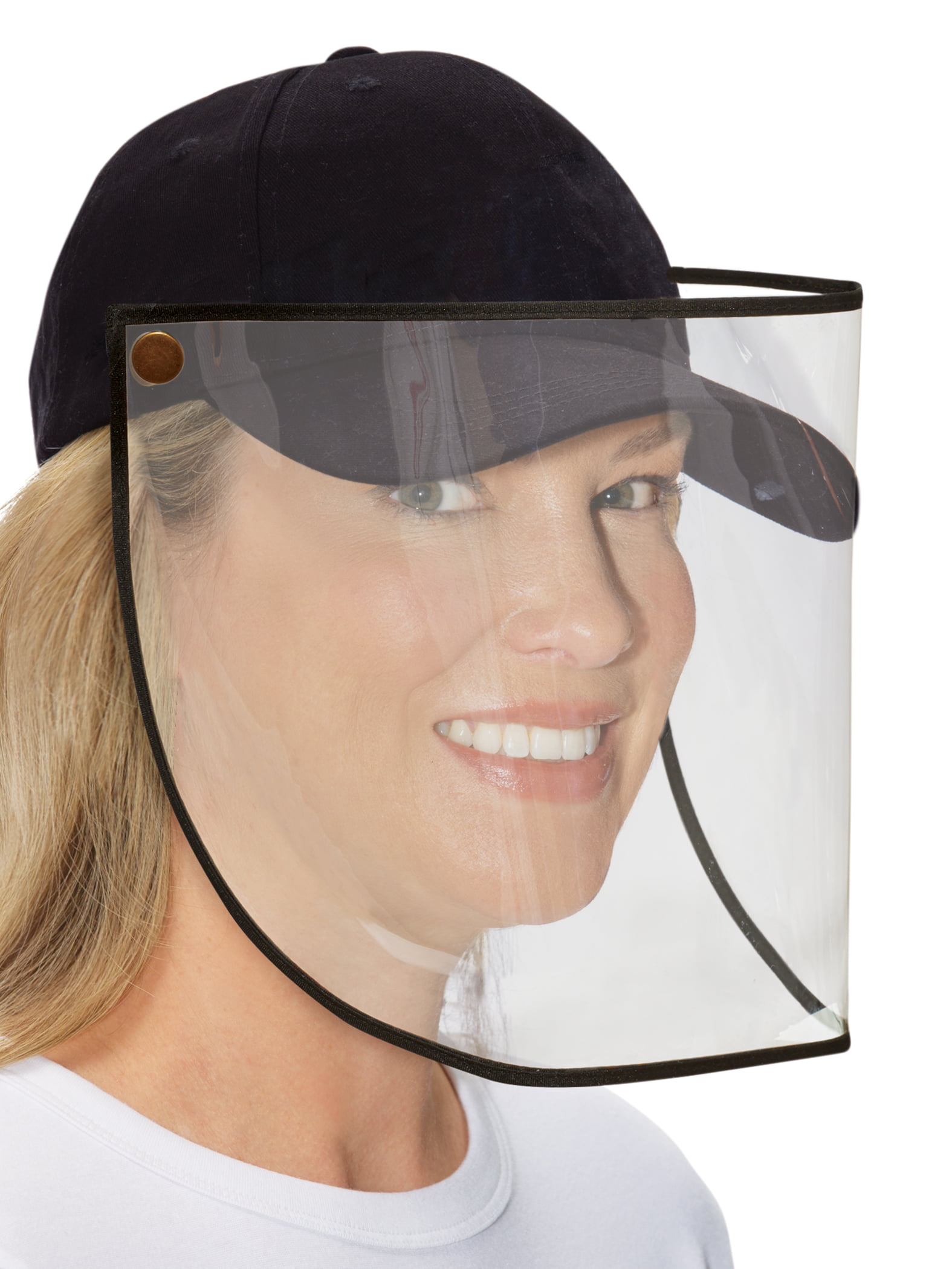 Red Safety Full Face Shield Protective Facial Baseball Cap Detachable Hats 