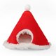 thumbnail image 1 of Cat Bed Christmas Hat Cat Tent House Self-Warming Comfortable Triangle Pet Xmas Dog Cave in Winter (Red), 1 of 4