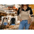 thumbnail image 4 of SIEANE Women's Plus-Size Casual Street Style V-Neck Long Sleeve Fall Matching Ribbed Knit Hooded Top 1X-4X, 4 of 7