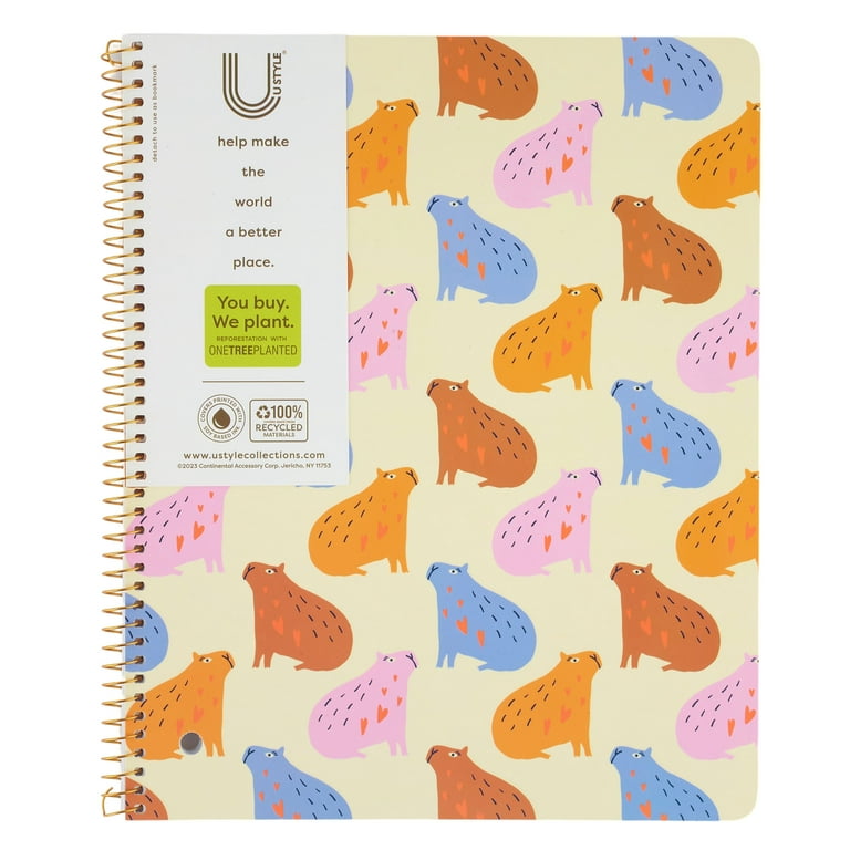 U Style Capybara College Ruled 1 Subject Notebook, 10.5 U Style Capybara College Ruled 1 Subject Notebook, 10.5