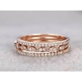 thumbnail image 2 of 1.50 Carat 3 wedding Ring sets Wedding Band man made diamond moissanite Stackable Ring sets with 18k Gold Plating, 2 of 5