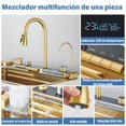 thumbnail image 3 of Fregadero de Cocina 75x45cm de Una Cubeta Extra Grande - Acero Inoxidable Antihuellas + Grifo Cascada Extraíble, Incluye Dispensador de Jabón, Filtro de Agua y Antiderrames, 3 of 9