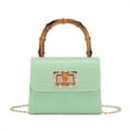 thumbnail image 1 of Women's Fashion Crocodile Pattern Small Square Bag - Bamboo Handle Design, 1 of 5