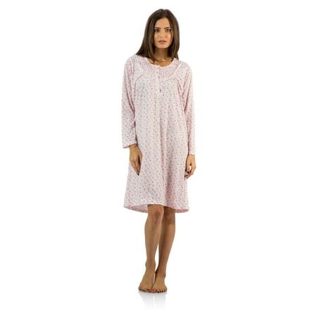 

Casual Nights Women s Floral Pintucked Long Sleeve Nightgown