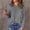 Gray, variant on WMTBSRSW Women's Long Sleeve Tops Lightweight Braethable Crewneck Sweater Plain Casual Tunic Pullover White XXL