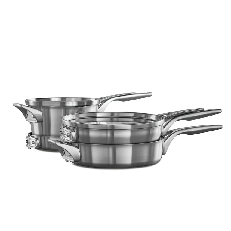 Calphalon Premier 10-Piece Space-Saving Stainless Steel Cookware Set +  Reviews
