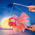 thumbnail image 1 of Linterna del Festival del Medio Otoño, luces artesanales, linterna de pescado para fiesta, Festival de Primavera Rojo BLESIY Linterna hecha a mano, 1 of 8