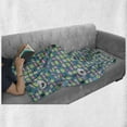 thumbnail image 5 of Dessert Soft Flannel Fleece Throw Blanket, Continuing Print of Colorful Donuts with Sprinkles Tasty Comfort Food, Cozy Plush for Indoor and Outdoor Use, 60" x 80", Teal and Multicolor, by Ambesonne, 5 of 5