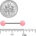 thumbnail image 2 of 14G Stainless Steel Matte Pink Splatter Pattern Barbell Tongue Ring Body Piercing Jewelry 5/8”, 2 of 2