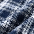 thumbnail image 4 of Lenpel Men's Oversized Shirts Plaid Long Sleeve Collared Button down Shirts Casual Loose Work Tops with Pocket Fall Clothes(Navy,XX-Large), 4 of 5