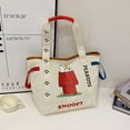 thumbnail image 3 of Bolso de lona de gran capacidad con dibujo animado de Disney Snoopy de MINISO, bolso de hombro para estudiantes, bolso de mano con estampado lindo, 3 of 5