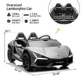 thumbnail image 4 of Track Seven 24V 2-Seater Ride on Car, Licensed Lamborghini Revuelto Electric Car with Remote Control, Music, LED Lights, Key Start, Spring Suspension, Max Speed 4.3mph, 24V Ride on Toy Car, Grey, 4 of 10