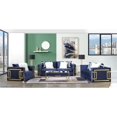 thumbnail image 2 of ACME Virrux Chaise en Velours avec 2 Coussins Bleu et Or, 2 of 7